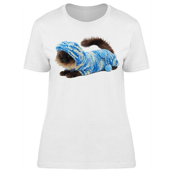 Cute Kitty Wearing A Coat T-Shirt Women -Image by Shutterstock, Female 3X-Large