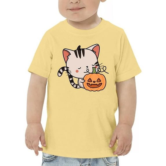 Cute Kittyboo And Jack-O-Lantern T-Shirt Toddler -Image by Shutterstock, 5 Toddler