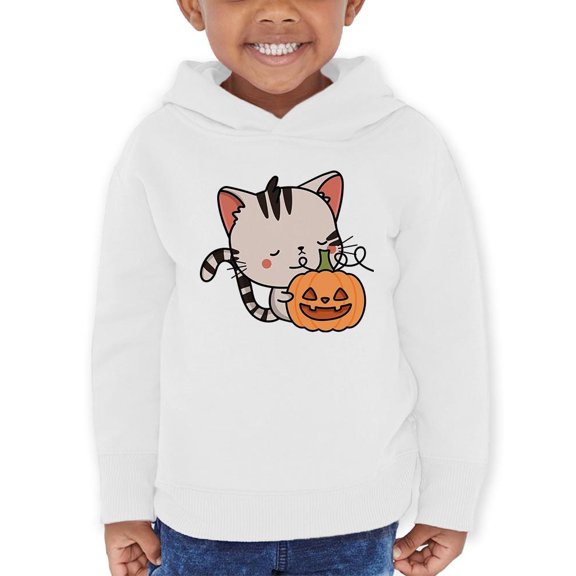 Cute Kittyboo Jack-O-Lantern Hoodie Toddler -Image by Shutterstock,  2 Toddler