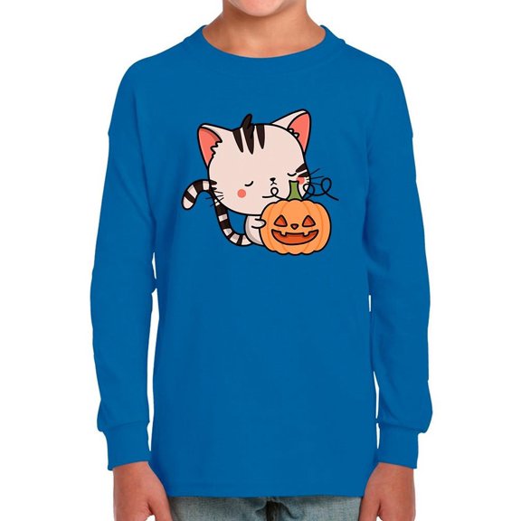 Cute Kittyboo Jack-O-Lantern Long Sleeve Toddler -Image by Shutterstock, 2 Toddler