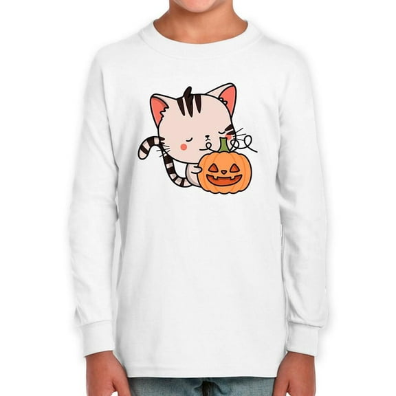 Cute Kittyboo Jack-O-Lantern Long Sleeve Toddler -Image by Shutterstock, 3 Toddler