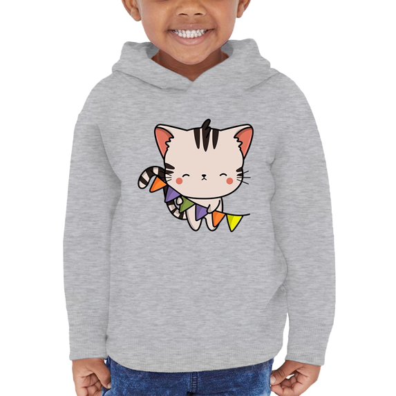 Cute Kittyboo W Colorful Flags Hoodie Toddler -Image by Shutterstock, 2 Toddler