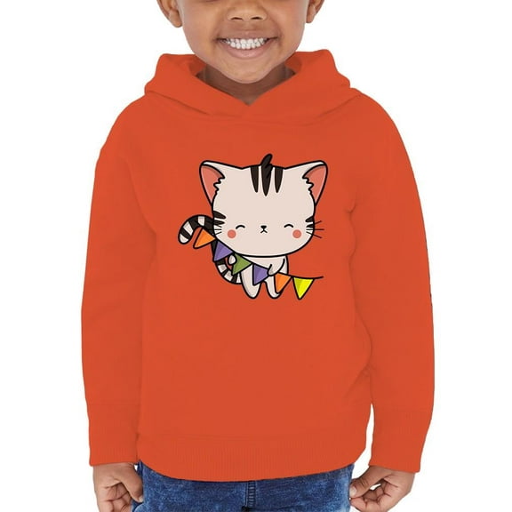Cute Kittyboo W Colorful Flags Hoodie Toddler -Image by Shutterstock,  2 Toddler