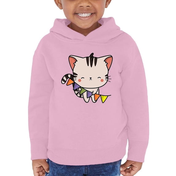 Cute Kittyboo W Colorful Flags Hoodie Toddler -Image by Shutterstock, 4 Toddler