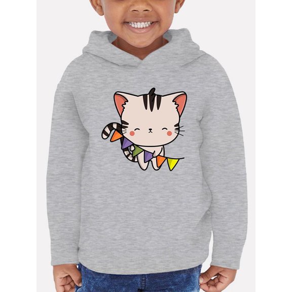 Cute Kittyboo W Colorful Flags Hoodie Toddler -Image by Shutterstock, 4 Toddler