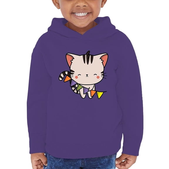 Cute Kittyboo W Colorful Flags Hoodie Toddler -Image by Shutterstock, 5 Toddler