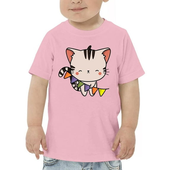 Cute Kittyboo With Colorful Flag T-Shirt Toddler -Image by Shutterstock, 3 Toddler