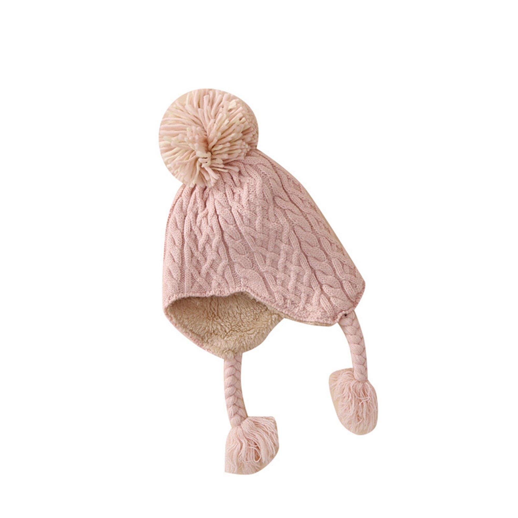 Cute Knitted Baby Girls Knit Hats Winter Baby Beanie Hat with Warm Ear