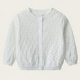 thumbnail image 1 of Cute Knitted Cardigan Teen Girls Kawaii Embroidery Long Sleeve Sweater Crew Neck Knitwear White 9-12 Months, 1 of 6
