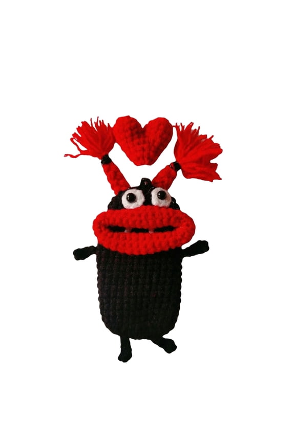 Cute Knitted Key Cover, Handmade Crochet Funny Monster Keychain with Car Decor & Bag Pendant - Adorable Car Key Organizer, Versatile Accessory for Daily Use, Ideal for Key Storage & Gifting