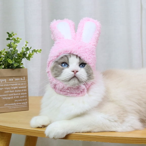 Cute Knitted Rabbit Hat,Small Dog with Ears Funny Easter Clothing Pet Accessories
