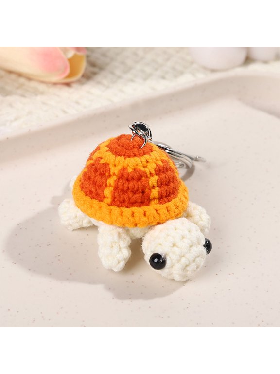 Cute Knitted Turtle Keychain Emotional Support Positive Crochet Sea Turtles Dolls Funny Knitted Mini Turtle Gifts for Room Home Decor