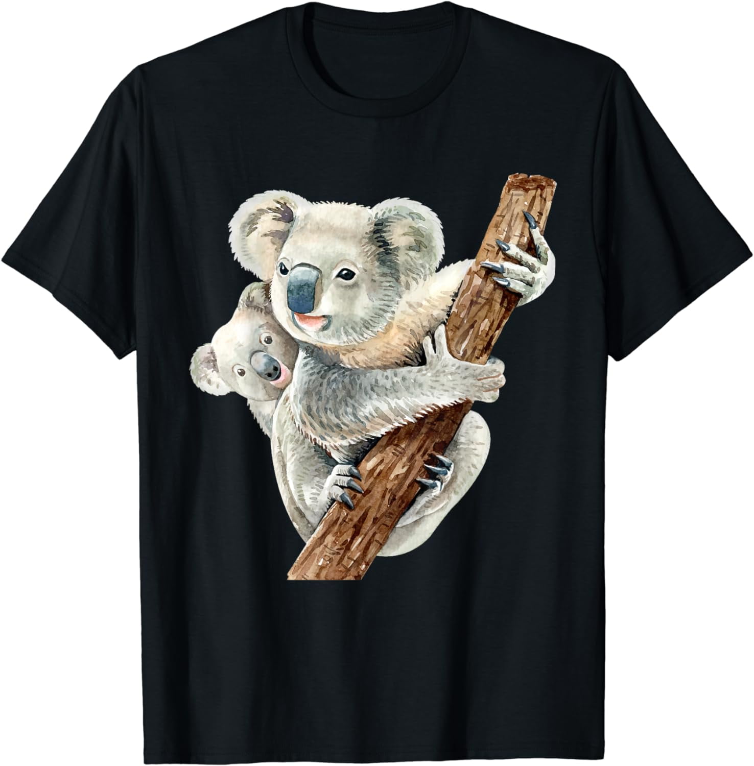 Cute Koala Bear And Baby Realistic Watercolor T-Shirt Cute Koala Bear And Baby Realistic Watercolor T-Shirt