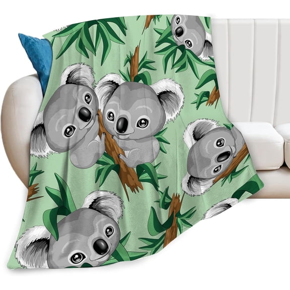 Cute Koala Blanket Koala Throw Blanket Koala Stuff Animal Gifts for Girls Boys Kids Koala Lovers Woman Adults Soft Warm Cozy Plush Fleece Flannel Blanket Decor for Couch Sofa Bed 40"x50"