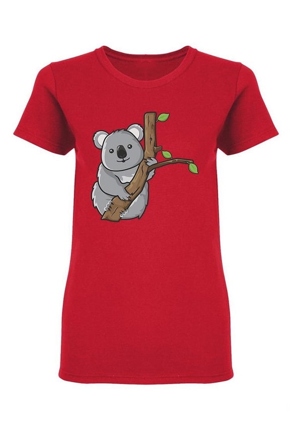 Cute Koala Climbing Trees T-Shirt Women -Image by Shutterstock, Female Medium