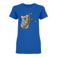 thumbnail image 1 of Cute Koala Climbing Trees T-Shirt Women -Image by Shutterstock, Female Medium, 1 of 2
