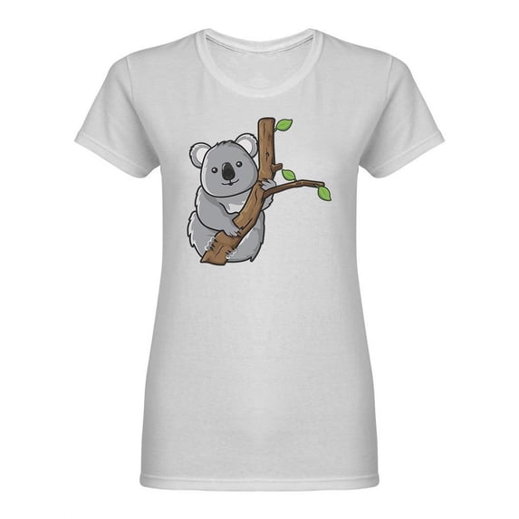 Cute Koala Climbing Trees T-Shirt Women -Image by Shutterstock, Female x-Large