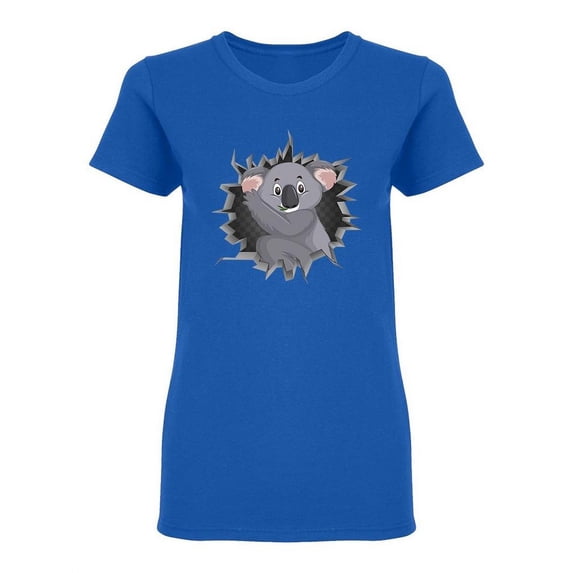 Cute Koala Coming Out Of Wall T-Shirt Women -Image by Shutterstock, Female Medium