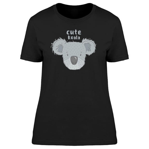 Cute Koala Face Cartoon T-Shirt Women -Image by Shutterstock, Female x-Large