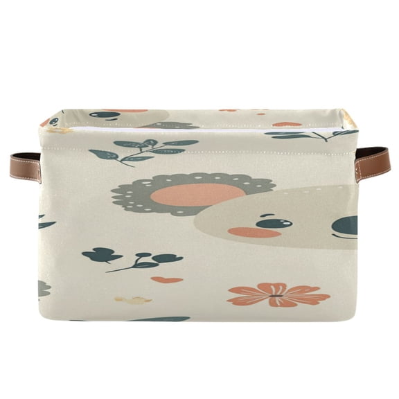 Cute Koala Faces Leaves Florals Square Storage Bins with Handles Collapsible Containing Box 1 Pack