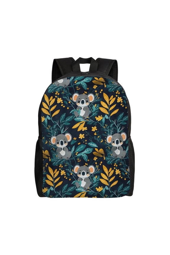 Cute Koala Foliage Backpack Large Capacity Laptop Bag for Men and Women