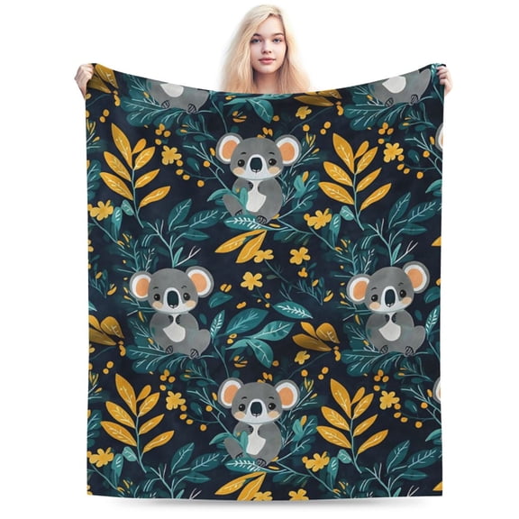 Cute Koala Foliage Blanket Gifts for Adult 50x40