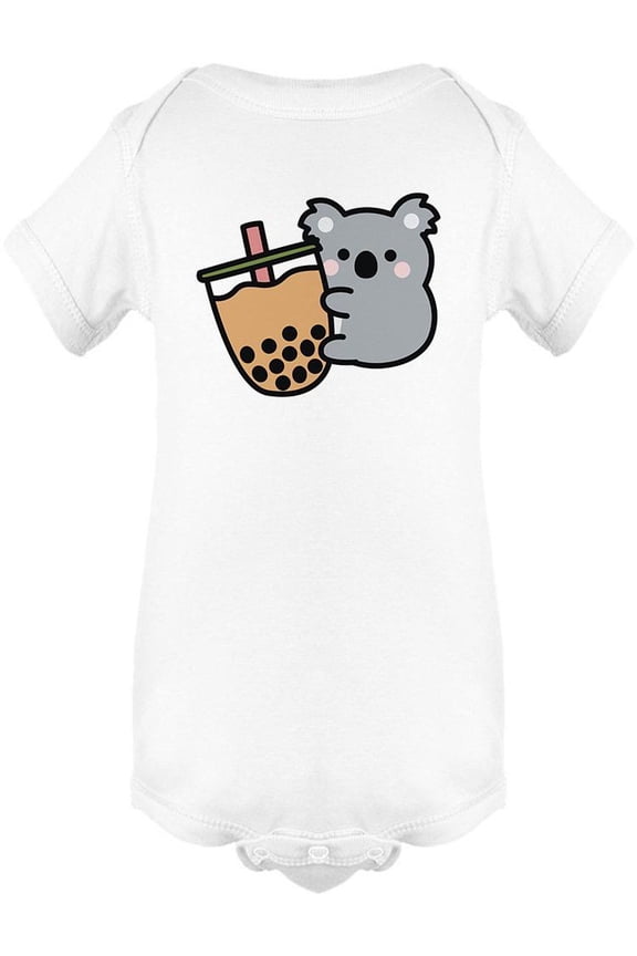 Cute Koala Loves Boba Tea Bodysuit Infant -Image by Shutterstock, Newborn