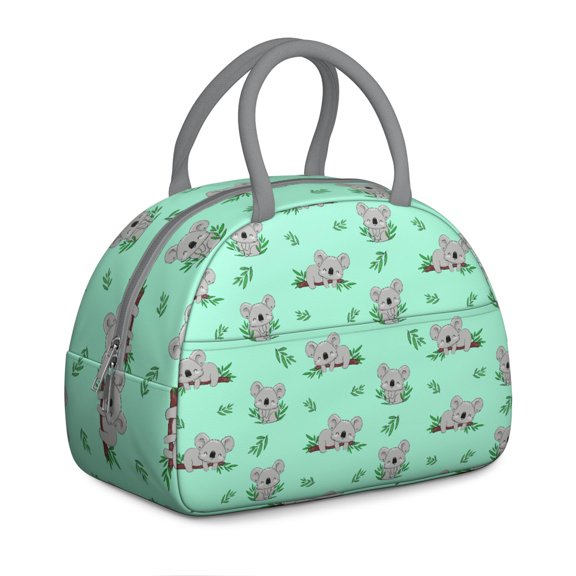 Cute Koala Lunch Tote - Insulated Reusable Lunch Bag with Playful Koala Bear Pattern, Large Capacity for Work, Commuting & Outdoor Activities