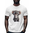 thumbnail image 1 of Cute Koala Men's T Shirts T-Shirt for Men Crew Neck Tees Cotton Tops, White, S, 1 of 7
