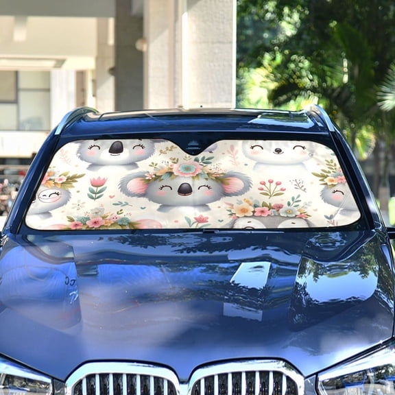 Cute Koala Mouse Automotive Front Car Windshield Sun Shade Reflector Foldable for Front Fit for Cars Truck SUVs