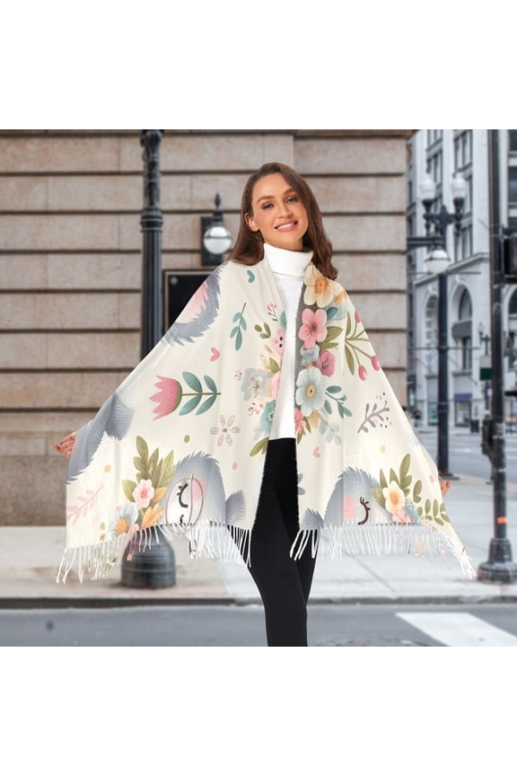 Cute Koala Mouse Winter Scarf for Women Fashion Warm Long Soft Blanket Scarves Gifts