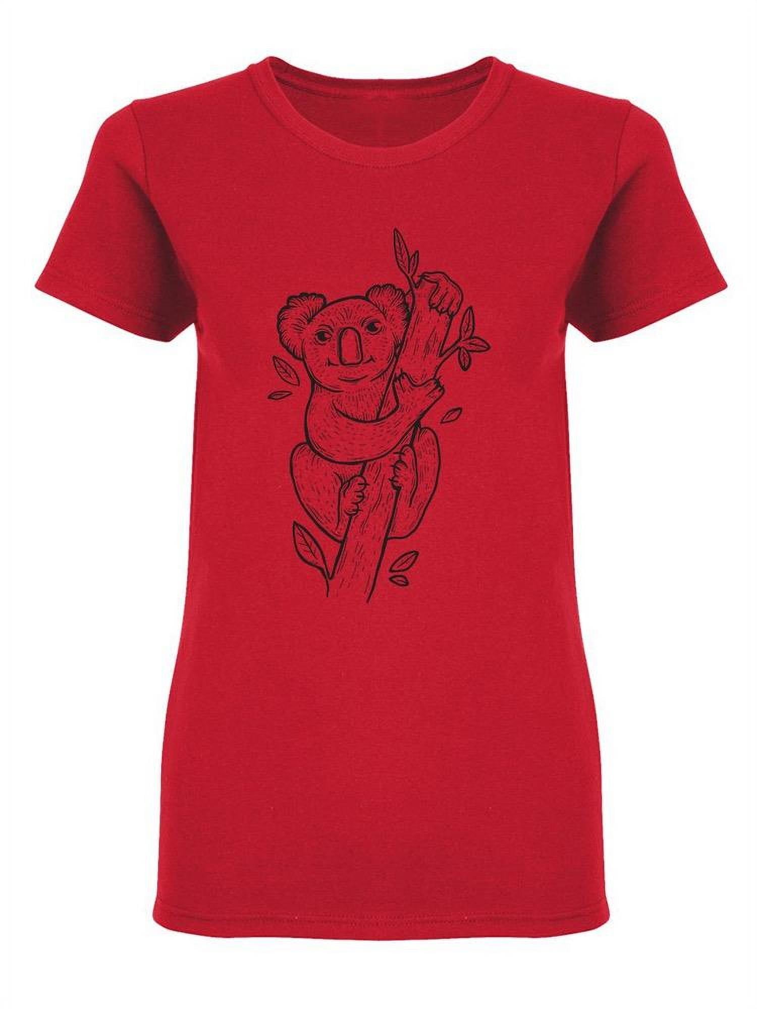 Cute Koala Outline TShirt Women Image by Shutterstock, Female Large