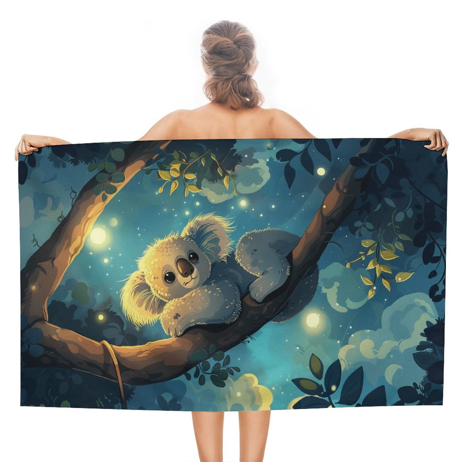 Cute Koala Oversized Beach Towel XL Pool Camping Swim Towels 32''x63'' Soft Blanket Accessories Must Vacation Necessities Adult
