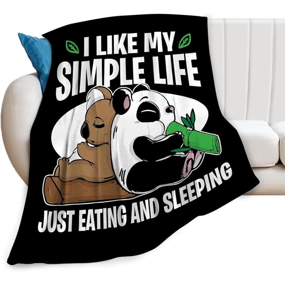 Cute Koala and Panda Blanket Funny Koala Throw Blanket Soft Warm Girl Who Loves Koala and Panda Blanket Lightweight Flannel Fleece Animal Blankets for Sofa Couch Bed Gift for Kids Adults 60"x50"