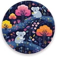 thumbnail image 1 of Cute Koala Pattern Coaster, Drinks Round Absorbent Stone Set with Ceramic Stone and Cork Base, Tabletop Protection Mats and Cups Place for 2PCS Home Decor, 1 of 6