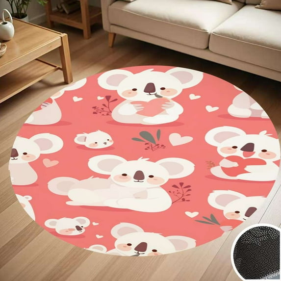 Cute Koala Pattern Round Carpet Living Room Bedroom Home Decoration Coffee Table Mat Lounge Rug Chair Mats