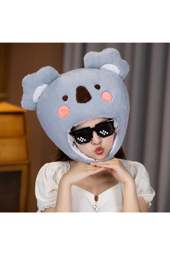 Cute Koala Plush Hat PP Cotton Filled - Elastic Soft Warm Winter Cosplay
