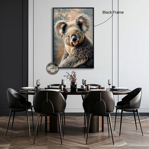 Cute Koala Poster Eucalyptus Lover Wall Art Majestic Koala With Fluffy Ears Poster Australia Animal Decor Ready To Hang, Unframed Poster Size 24x36
