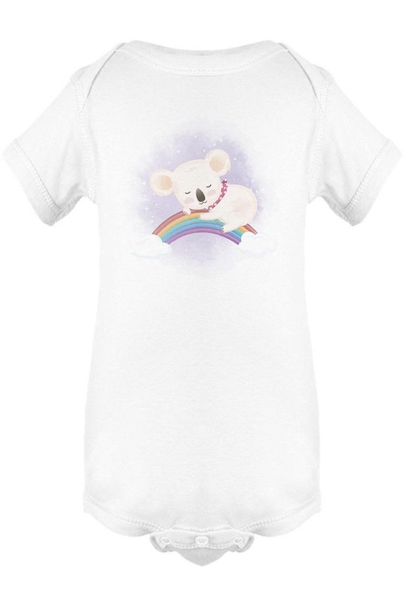 Cute Koala Sleeping Over Rainbow Bodysuit Infant -Image by Shutterstock, Newborn