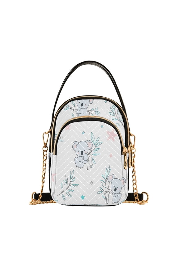 Cute Koala Stars Women's Crossbody Handbags Leather Crossbody Bags Fanny Pack Chest Bag for Travel