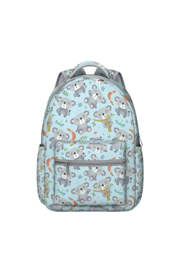 Cute Koala Student Backpack for School Cartoon Animal Pattern Australian Koala Bear Design Print Bookbag for Student