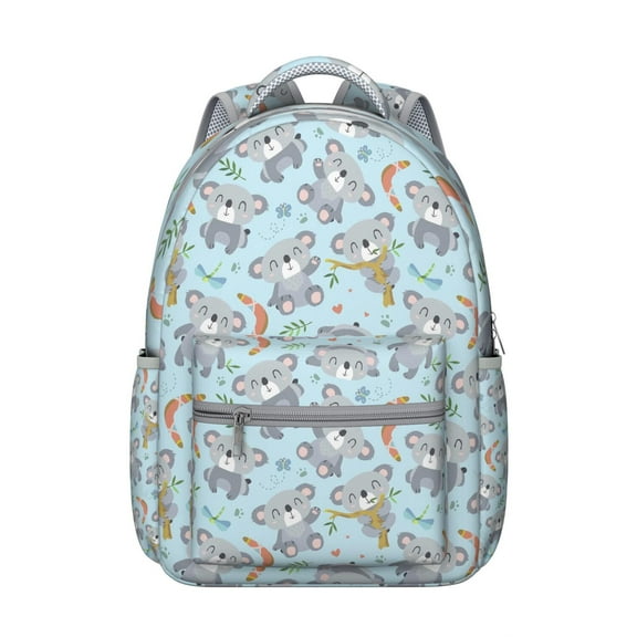 Cute Koala Student Backpack for School Cartoon Animal Pattern Australian Koala Bear Design Print Bookbag for Student