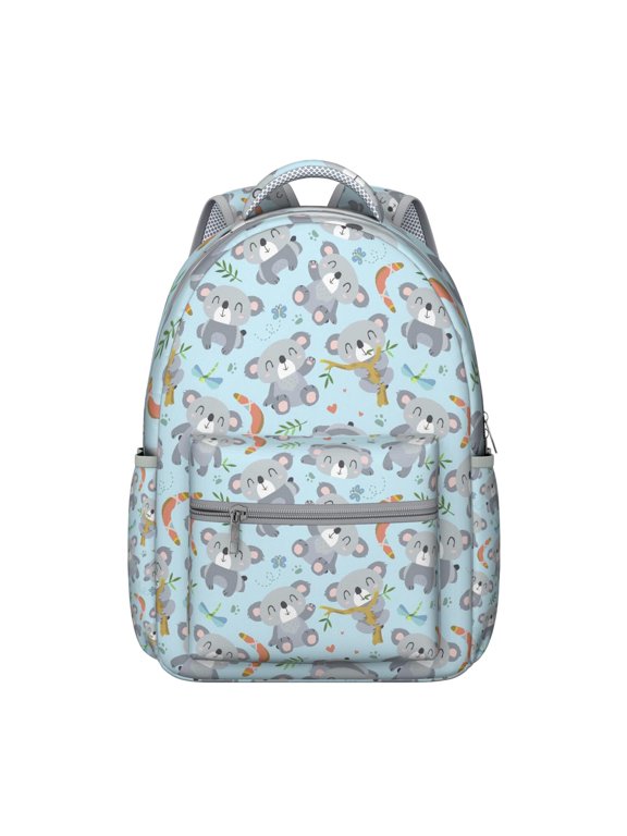 Cute Koala Student Backpack for School Cartoon Animal Pattern Australian Koala Bear Design Print Bookbag for Student
