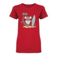 thumbnail image 1 of Cute Koala Surfer T-Shirt Women -Image by Shutterstock, Female Small, 1 of 2