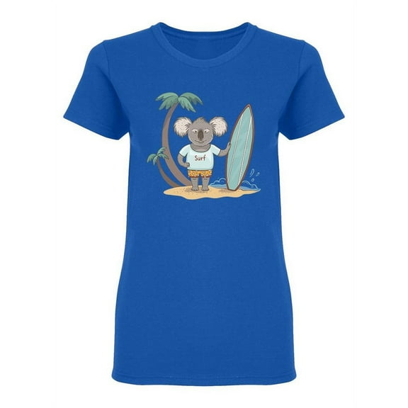 Cute Koala Surfer T-Shirt Women -Image by Shutterstock, Female x-Large