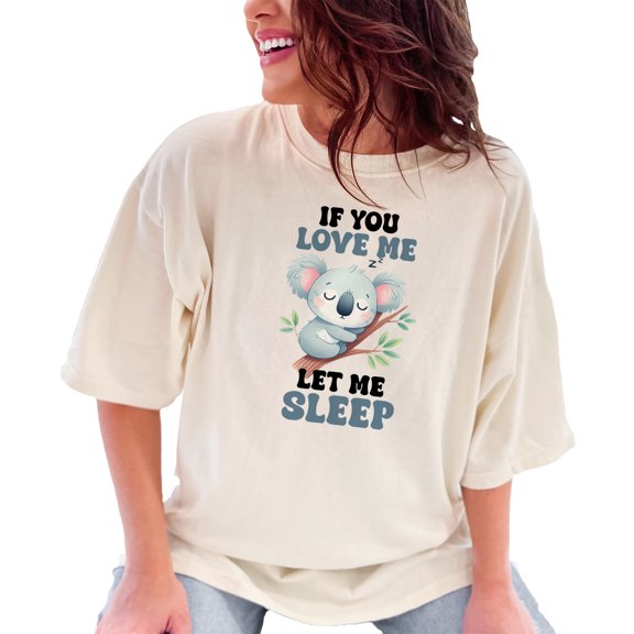 Cute Koala T Shirt, Sleepy Koala Graphic Tee, Funny Animal Shirt, Funny Sleeping Lover T Shirt, Adorable Koala Print, Cozy Sleep Tee, Ivory Comfort Colors T-Shirt, XL