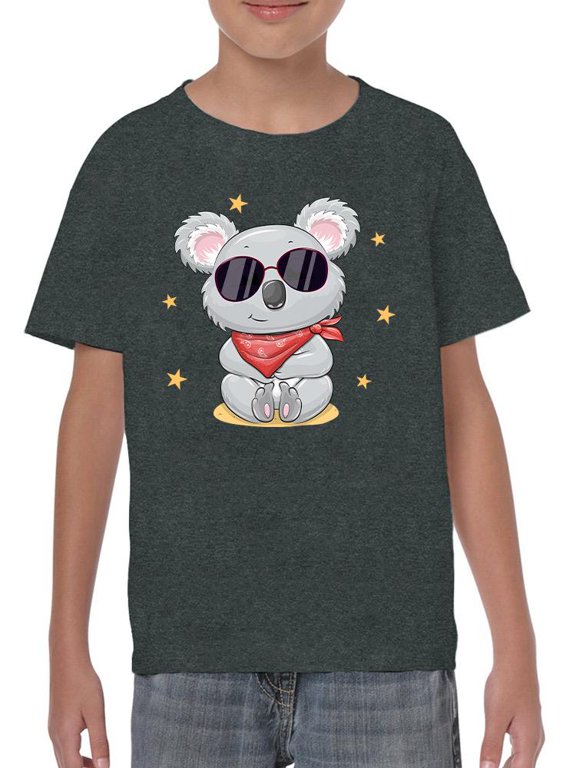 Cute Koala W Red Scarf T-Shirt Juniors -Image by Shutterstock, Small