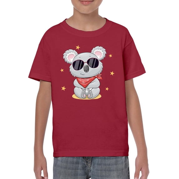 Cute Koala W Red Scarf T-Shirt Juniors -Image by Shutterstock, x-Small