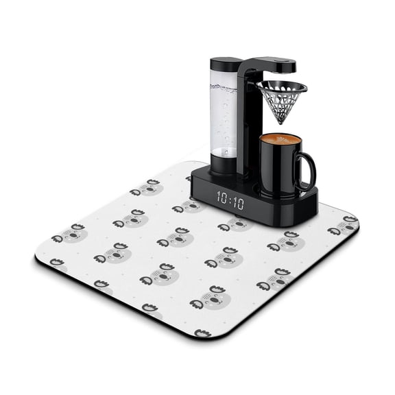 Cute Koala and Sun Coffee Mat - Non-Slip Absorbent Pad, Koala Hug Pattern for Kitchen Counter