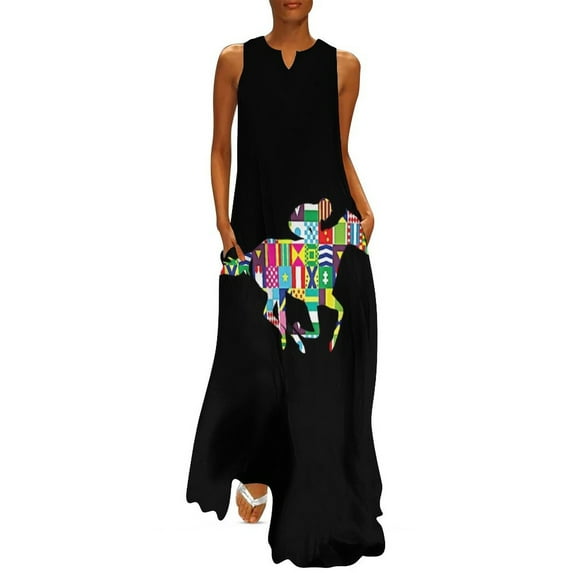 Cute Ktucky Horse Racing Silks Long Dress Female clothing beach dress elegant and pretty wom's dresses Dress